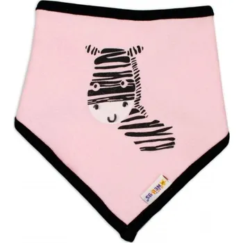 Šátek Dětský bavlněný šátek na krk Baby Nellys, Zebra - růžový