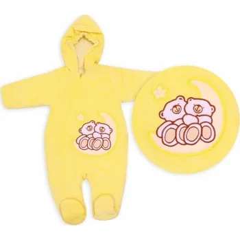 Kojenecká kombinéza Zimní/podzimní kombinézka/overálek Medvídci - krémově žlutá, vel. 74