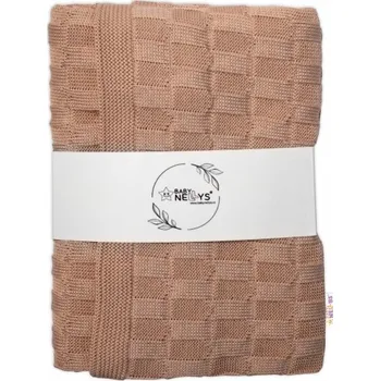 Dětská deka Luxusní bavlněná pletená deka, dečka CUBE, 80 x 100 cm - béžová