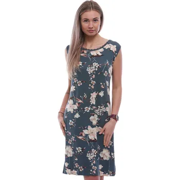 Dámská noční košile Tmavě zelená hedvábně jemná košilka bez rukávů, pro ženy a bílohnědé lilie 1D1558 zelená l