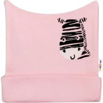 Kojenecká čepice Novorozenecká čepička Baby Nellys, Zebra - růžová, ve. 62