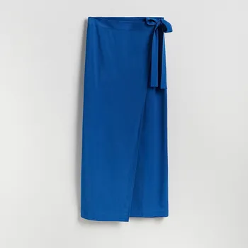 Dámská sukně Reserved - Maxi sukně s příměsí lnu - indigová - 118GL-57X - 118GL-57X-XL