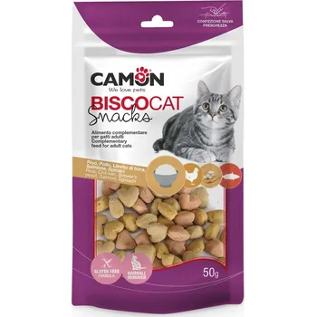 Pamlsek pro kočku CAMON SNACKS CAT SRDÍČKA RÝŽE + KUŘE 1,5x1 cm 50 g