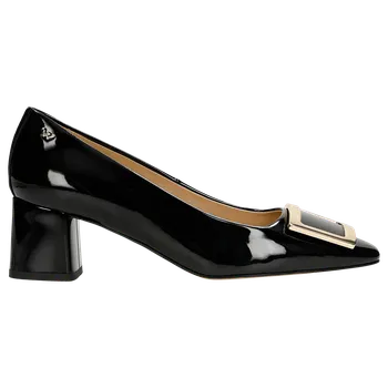 Dámské lodičky Dámské Černé Lakované Lodičky Se Zlatou Ozdobou Wojas 3514131 39