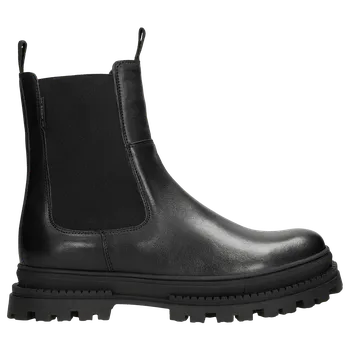 Pánské polobotky Černé Pánské Chelsea Boty Z Černé Hladké Kůže Wojas 2001851 45