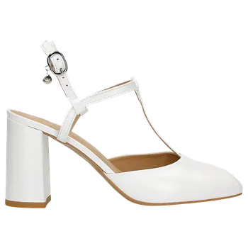 Dámské lodičky Bílé Lodičky Na Sloupkovém Podpatku S Otevřenou Patou Wojas 3515259 40
