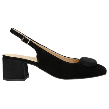 Dámské lodičky Černé Lodičky Na Nízkém Podpatku S Otevřenou Patou Wojas 3513461 39