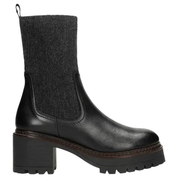 Dámská zimní obuv Černé Zateplené Dámské Boty Z Hladké Kůže A Pleteniny Wojas 5522281 37