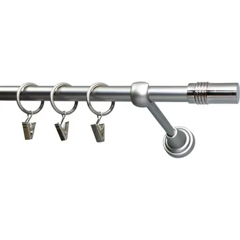 Garnýž iron jednotyč komplet-VÁLEC Barva: chrom mat, Délka: 120 cm, typ kroužků: bez kroužků