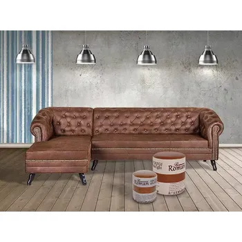 Pohovka ASKONT Chesterfield Bristol Tabaco 13 Rohová pohovka