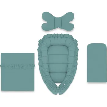 Hnízdečko pro miminko 4-dílná sada oboustranné hnízdečko 55 x 75 cm, ROYAL - tm. mátová