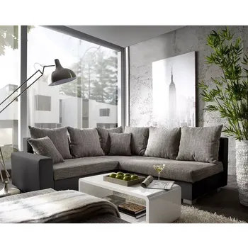 Sedací souprava ASKONT Olimpic šedo/černá Rohová sedací souprava - pravá/levá