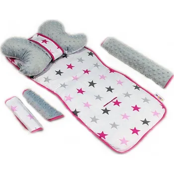 Komplet do kočárku - podložka, polštářek, potah na popruhy a barieru č. 5