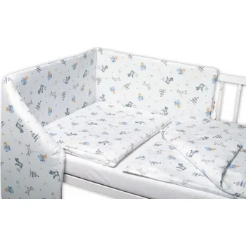 Dětský pokoj Baby Nellys 3-dílná sada, mantinel s povlečením Hračky - bílá