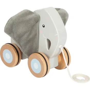 Dřevěná hračka small foot Dřevěná tahací hračka Slon se šustivými oušky