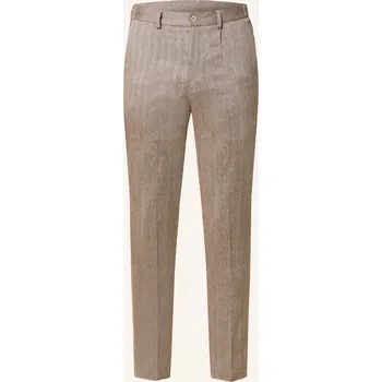 Pánské kalhoty Paul Pánské Oblekové Kalhoty Slim Fit Se Lnem, 820 brown, 90