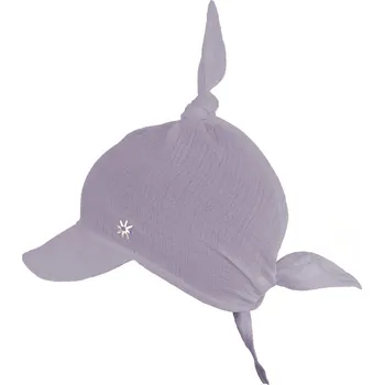 Šátek Letní mušelínový šátek s kšiltem pro děti - fialový