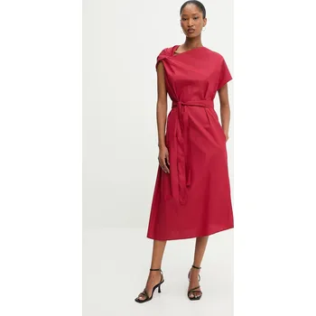 Dámské šaty Šaty Answear.LAB červená barva, midi, oversize B9848.ios 33X, vel. S/M