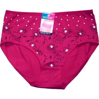 Dámské kalhotky do pasu potiskem 6877 vínové