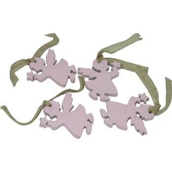 Vánoční dekorace Dekorace závěsná anděl růžový 6 cm - 4 ks 3001334