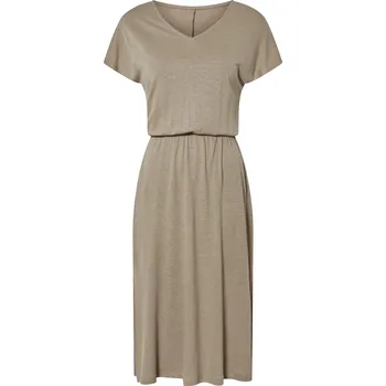 Dámské šaty esmara® Dámské lněné šaty v midi délce, s viskózou (šedohnědá, L(44/46))