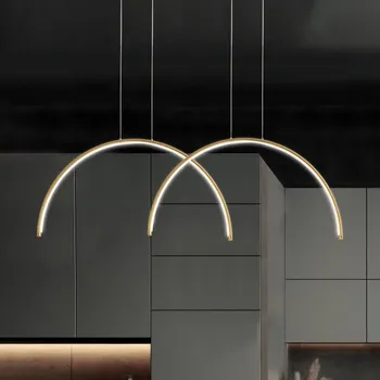 Viokef Závěsné světlo LED Megan, délka 95 cm, zlatá barva, 2 sv. - Šířka baldachýnu 7,6 cm; prvky stínidla – délka 60 cm, výška 31,5 cm zlatý LED 39 W celkem - Doprava zdarma