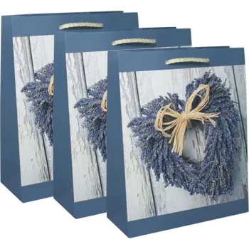 Dárková taška 3ks Dárkových tašek S - Levandulové srdce 8600064