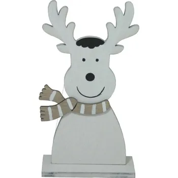 Vánoční dekorace Dekorace dřevěná sobík se šálou 21cm 2009312