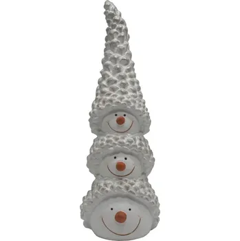 Vánoční dekorace Keramická figurka – 3 sněhuláci v jednom, 30 cm 3140001