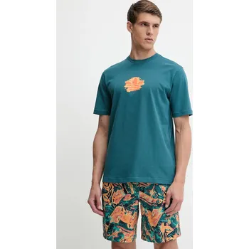 Pánské tričko Bavlněné tričko adidas Originals Graphic Tee pánské, tyrkysová barva, s potiskem, KC4940 69X, vel. L