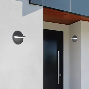 Venkovní osvětlení Viokef Venkovní nástěnné svítidlo LED Letty, tmavě šedé, Ø 18 cm, kov, IP65 tmavě šedá LED 16 W celkem - Doprava zdarma