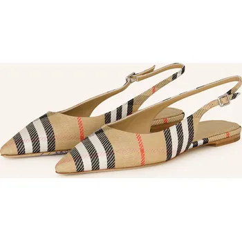 Dámské sandále Burberry Dámské Sling Baleríny, béžová / černá / bílá, 37