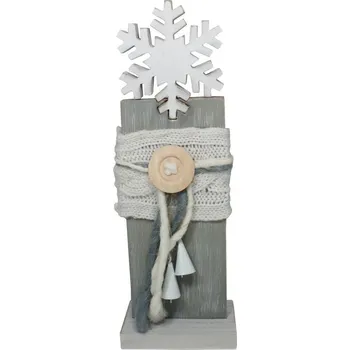 Vánoce Dekorace vysoká vločka zdobená 38*15cm 3003222