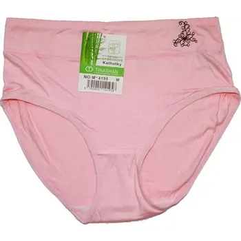 Dámské kalhoty Dámské kalhotky do pasu s bambusem květina 4195 růžové 604-10