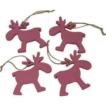 Vánoční dekorace Dekorace závěsní sobíci 6 cm - 4 ks 3001411