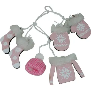 Vánoční dekorace Dekorace závěsný set růžový 3001045