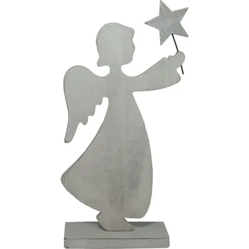 Vánoční dekorace Anděl dřevěný s hvězdou19cm 2009243