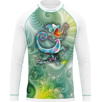 Dětské funkční triko dlouhý rukáv CHAMELEON bílá Bamboo Ultra - Zelená / 120