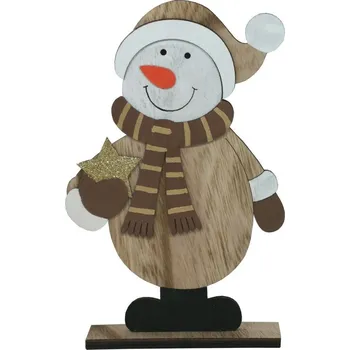 Vánoční dekorace Dekorace dřevěná sněhulák 21 cm 2009211