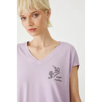 Dámské tričko Bavlněné tričko Medicine dámské, fialová barva RS25.TSDA10 04X, vel. XS