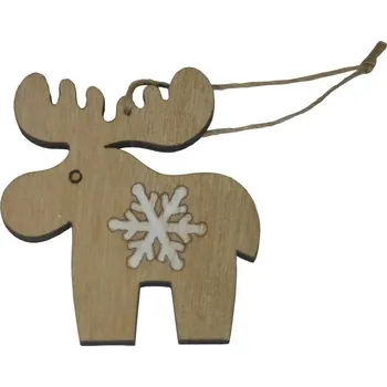 Vánoční dekorace Dekorace závěsná sobík s vločkou 3001184