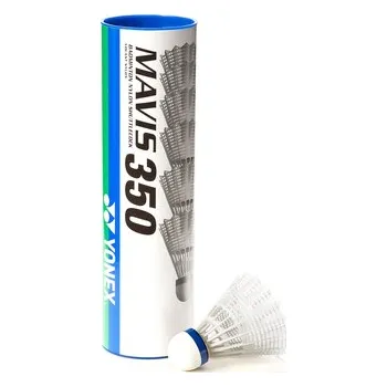 Míčový sport Plastové míče YONEX MAVIS 350 - 6 ks, Barva bílá, Rychlost modrý proužek