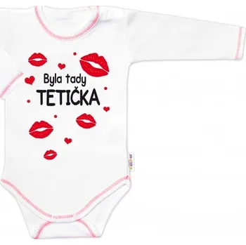 Kojenecký body Body dlouhý rukáv s vtipným textem Baby Nellys, Byla tady tetička