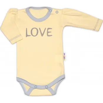 Kojenecký body Body dlouhý rukáv Love - žluté, vel. 56