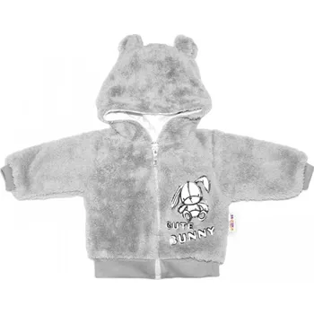 Kojenecké oblečení Zimní kabátek chlupáčková bundička s kapucí Cute Bunny Baby Nellys - šedá, vel. 74