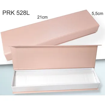 Dárková krabička Krabička na šperky. Materiál papír . Ozn. PRK 528L. Velikost 21x5,5cm. Barva sv. Růžová s překlopem