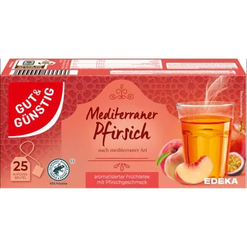 Čaj G&G Středozemní broskvový čaj 25x2,5g 62,5 g - originál z Německa