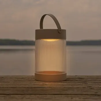 Venkovní osvětlení Nordlux Solární stolní lampa Coupar, písková, plast, IP44 - Výška včetně držáku 29 cm pískově béžová, průhledná 1 x 3 W LED - Doprava zdarma