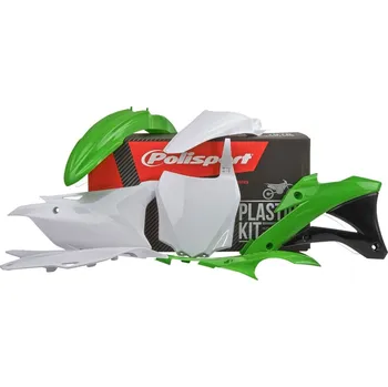 Sada plastů KAWASAKI KX 85 '14-'21 KX 100 '14-'21 KX 112 '14-'21 (zelená/bílá), POLISPORT