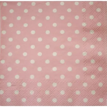 Papírový ubrousek Ubrousky Růžové s puntíky 3400665